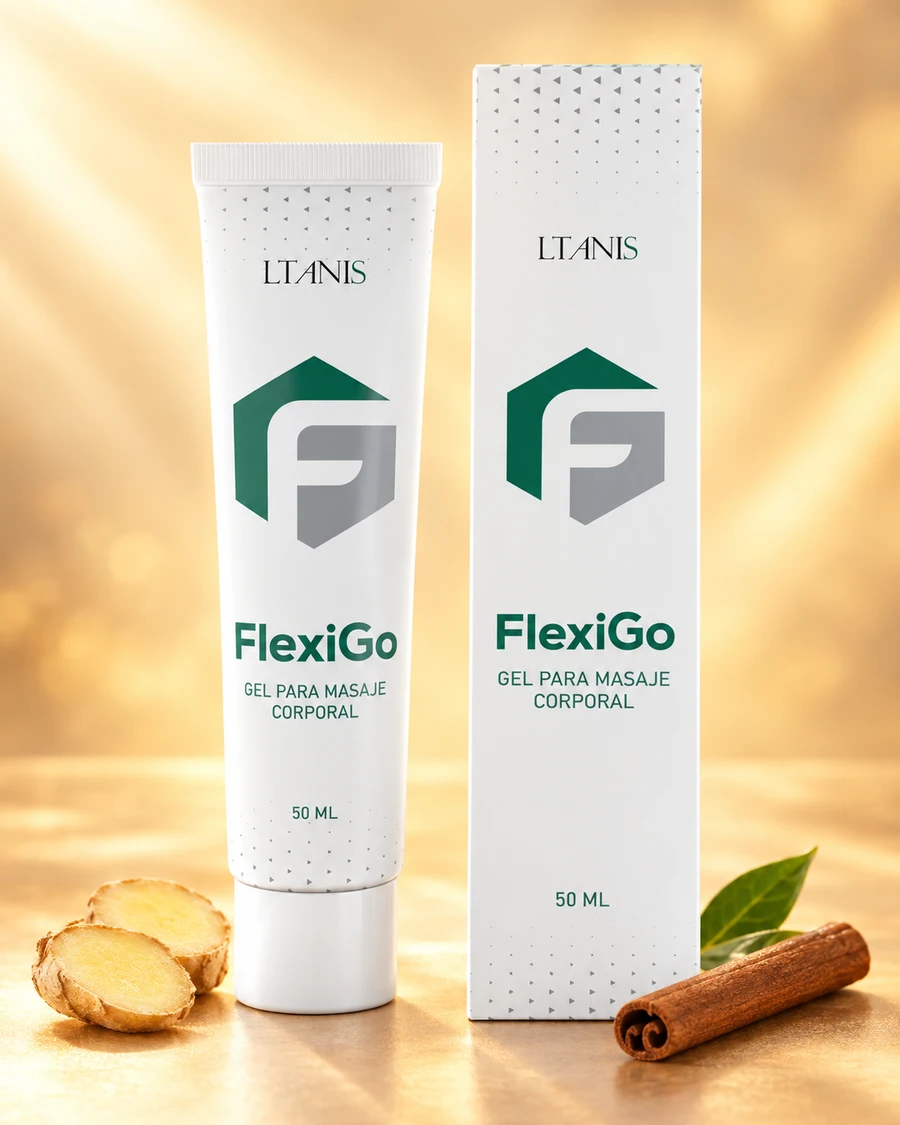 FlexiGo Gel para masaje corporal, tubo y caja de 50 ml